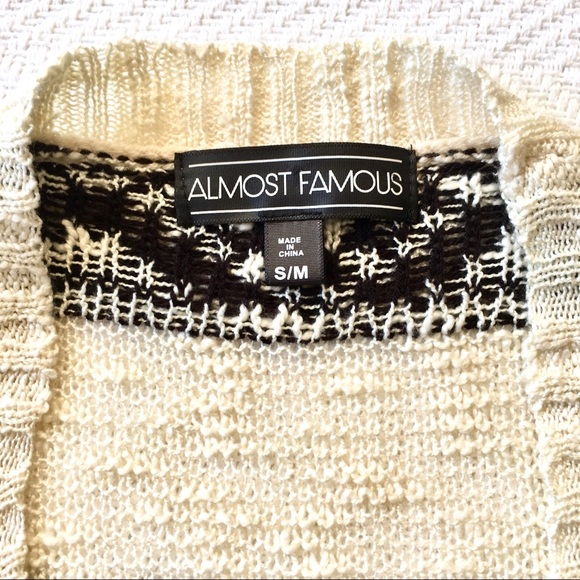 Almost Famous Aztec Short Sleeve Cardigan Sz S/M - Picture 6 of 8